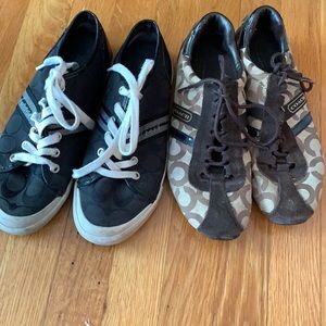 2 pair coach shoes
